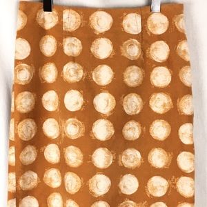 Anthropology Maeve Circles Velvet Gold Skirt